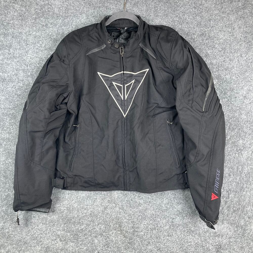 Dainese Motorcycle Jacket Mens Size 52 Black Armored Riding Moto